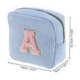 thumbnail image 2 of Unique Bargains 1 Pc Letter A Pattern Makeup Bag for Travel Blue Corduroy, 2 of 6