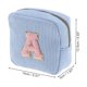 thumbnail image 2 of Ofertas Únicas 1 Pc Bolsa de Maquillaje con Patrón de Letra A para Viajes de Terciopelo Azul, 2 of 5