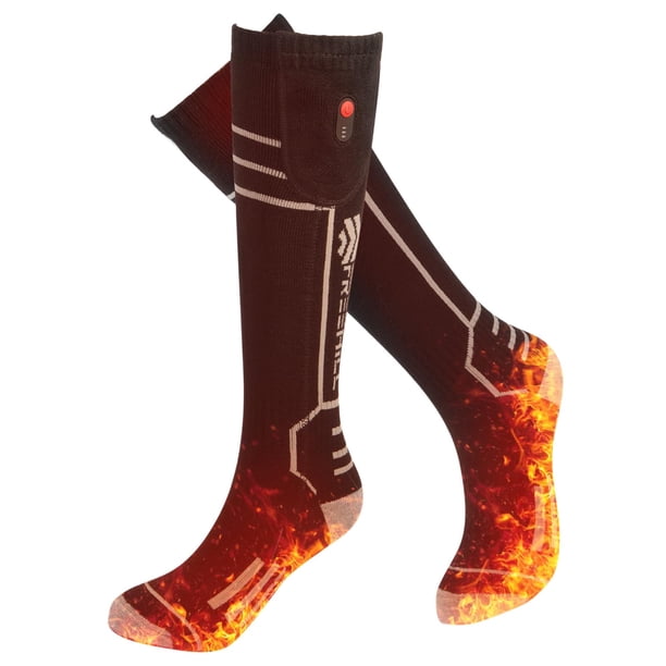 Calcetines térmicos FREEHILL de lana merino para hombre y mujer, color negro XL
