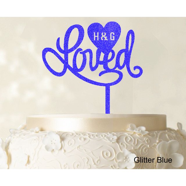 Loved Wedding Cake Topper Personalized Initial Name Cake Topper Cake Decoration Option Available 6-7 Inches Wide