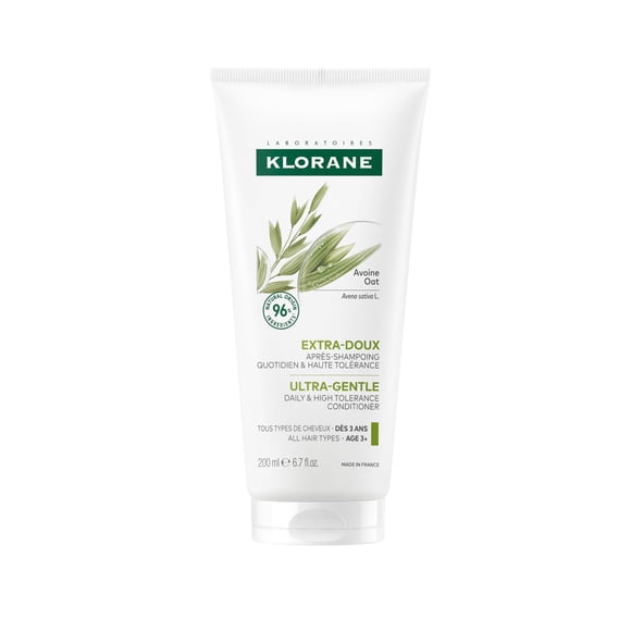 Klorane Acondicionador ultra suave con leche de avena, apto para toda la familia, sin parabenos ni sulfatos, 6.7 fl.oz