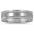 thumbnail image 1 of SZUL Women's 6mm Milgrain Edge Comfort Fit Wedding Band in 14K White Gold, 1 of 4