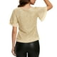 thumbnail image 5 of Craaazy Women's Sparkle Short Sleeve Top with Scallop Hem and Round Neck Gifts, 5 of 9