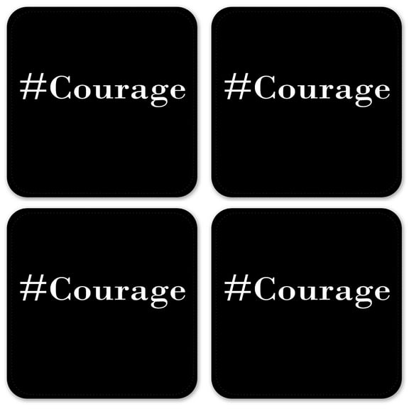 Vinyl Drink Coasters - Set of 4 - #Courage