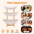 thumbnail image 5 of 3 Tier Fruit Bowl with Bamboo Wood Stand Tabletop Dessert Snack Serving Tray Display Plate, 5 of 24