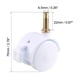 thumbnail image 3 of Ruedas giratorias Uxcell de 1.5 pulgadas con cuello de agarre, ruedas de muebles blancas con freno, 4 piezas, 3 of 4