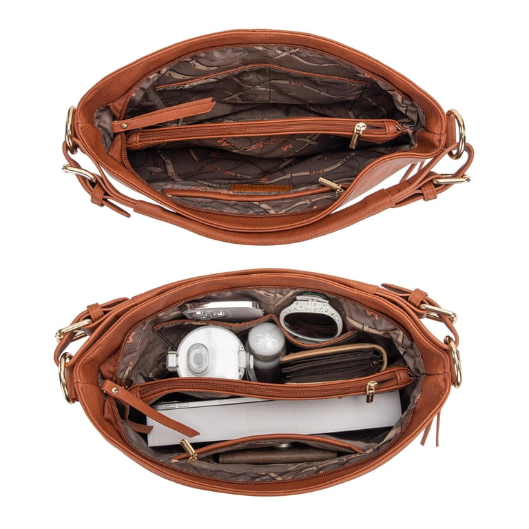 Montana West Hobo Bag with Expandable Side Zipper, Brown photo 5