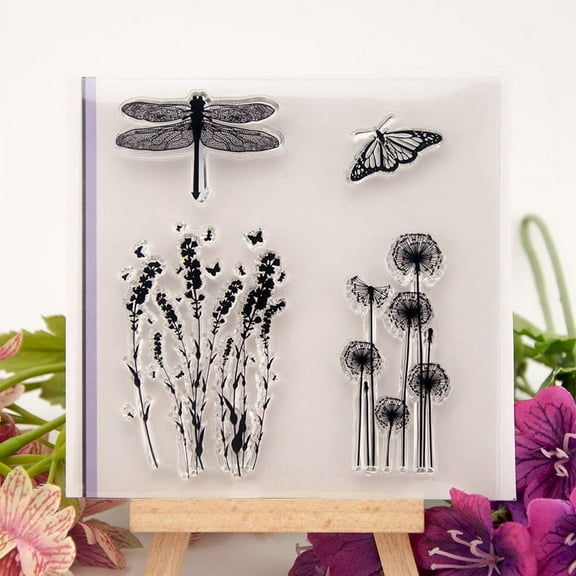 Ouginx Clear Stamps, Dragonfly Butterfly Rubber Stamp for Scrapbooking and Card Making Supplies