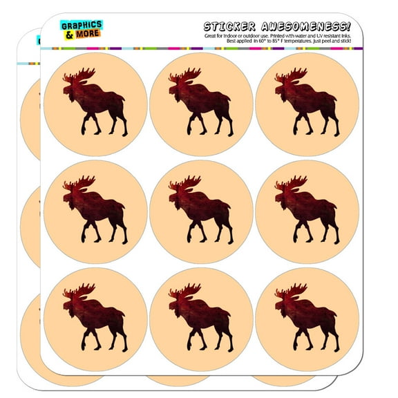 Moose Red Forest 2" Planner Calendar Scrapbooking Crafting Opaque Stickers