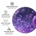 thumbnail image 3 of Disketp Purple Bubble Abstract Art Funny Coasters,4 Pcs Leather Coasters with Holder, Perfect Housewarming Hostess Gifts,Protect Furniture from Water Marks Scratch and Damage-Round Shape, 3 of 6