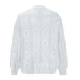 thumbnail image 4 of Lindreshi Sweaters for Women Fall Fashion 2023 WinterFashion Women Casual Long Sleeve Casual Solid Hollow Knit Sweater Tops, 4 of 7