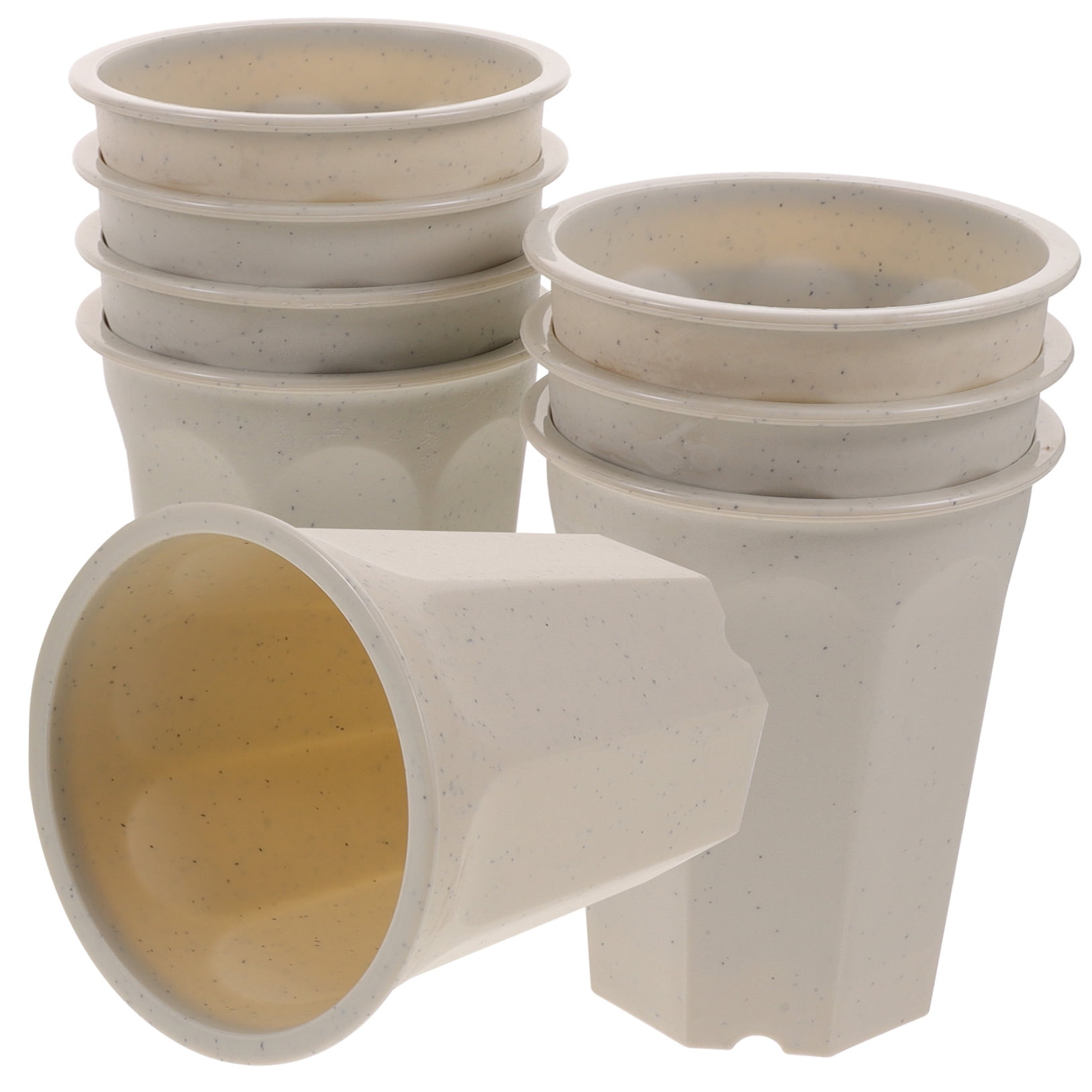 Mobestech Round Plastic Planter Pots for Indoor Outdoor Gardening, Lightweight Plant Containers and Protective Covers