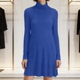 thumbnail image 2 of MOJOGO Women's Turtleneck Dresses Strenchy Long Sleeve Midi Dress Casual Layering A-Line Dresses XL, 2 of 6
