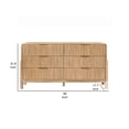 thumbnail image 5 of Benjara Cid Tori 59 Inch Wide Dresser, 4 Fluted Drawers Gold Handles, Natural Brown, 5 of 6