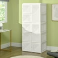 thumbnail image 4 of HOMCOM Portable Wardrobe Closet, Folding Bedroom Armoire, Clothes Storage Organizer with Cube Compartments, Hanging Rod, Magnet Doors, White, 4 of 7