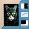 thumbnail image 2 of Spiral Notebook,College Ruled Journal,8.26" x 5.71" 50 Sheets/100 Pages,2 Pack - Cat Face With Green Eyes on Black Background, 2 of 7