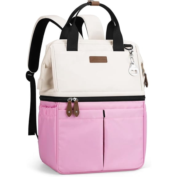 Maelstrom Cooler Backpack, 36 Cans Insulated Backpack Cooler, Soft Leakproof Double Deck Cooler Bag, Lightweight Lunch Backpack for Men & Women,Perfect for Beach Travel, Camping & Work-Black