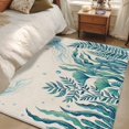 thumbnail image 5 of Blue Summer Ocean Washable Area Rugs 3'x5', Jellyfish Seaweed Vintage Coastal Low Pile Throw Living Room Rug Non-Slip Sturdy Edge Binding Carpet for Indoor Entryway Bedside Kitchen, 5 of 9