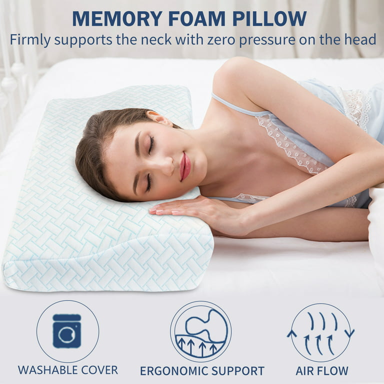 Cervical Spine Pillow Bed Orthopedic Neck Protection Slow Rebound Memory  Foam Pillow Butterfly Shaped Health Care Sleeping Aid