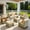 Beige, variant on XIZZI Patio Furniture 6 Pieces Wicker Furniture Set All-Weather Outdoor Conversation Sectional Sofa Set with Coffee Table and Swivel Chairs for Porch, Navy Blue