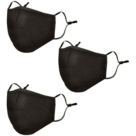 Norty 3 Pack Premium Adult 3 Layer Washable Reusable Soft Cotton Fabric Adjustable Face Mask - Ships from NJ Cloth Face Cover
