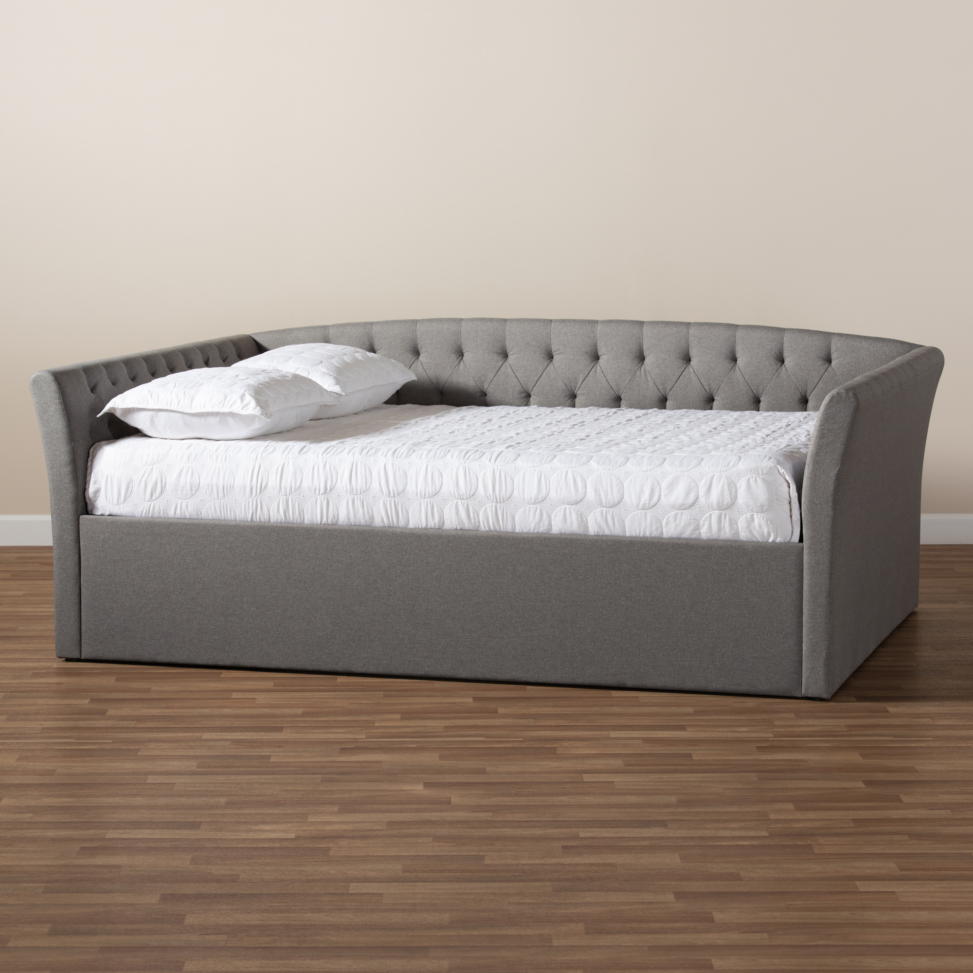 Baxton Studio Delora Light Gray Upholstered Queen Size Daybed
