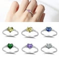 thumbnail image 6 of Mightlink Women Ring Shiny Cubic Zirconia Inlaid Temperament Geometric Bright Luster Decoration Emerald Heart-shaped Promise Ring Fashion Jewelry for Girlfriend, 6 of 7