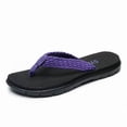 thumbnail image 3 of STQ Flip Flops for Women Quick Dry Yoga Mat Beach Sandals Comfortable for Summer Black Purple Size 9, 3 of 8