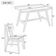 thumbnail image 3 of Dining Table Set for 4, 5 Piece Mid-Century Table and Bench and 4 Faux Leather Dining Chairs for Home Kitchen Dining Room,Wood Kitchen Table Set for 4(Wenge), 3 of 7