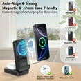 thumbnail image 4 of Cshidworld Cargador Inalámbrico Magnético 3 en 1, Estación de Carga Rápida de 18W para Viajes para iPhone 17/16/15/14/13/12 Pro Max Series - Soporte de Cargador Plegable para iWatch Series 2-11 y Air, 4 of 10