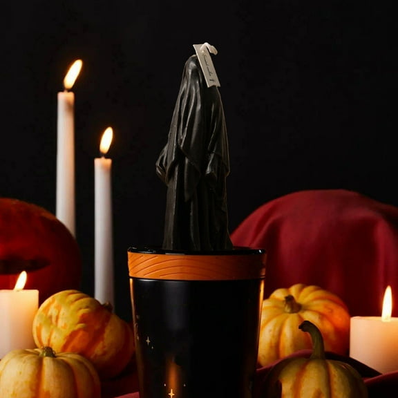 Taotanxi Large Halloween Candles Decor Burning Black Scented Wax Candles Gifts for Boo Basket Stuffers Halloween Room Table Indoor Decorations