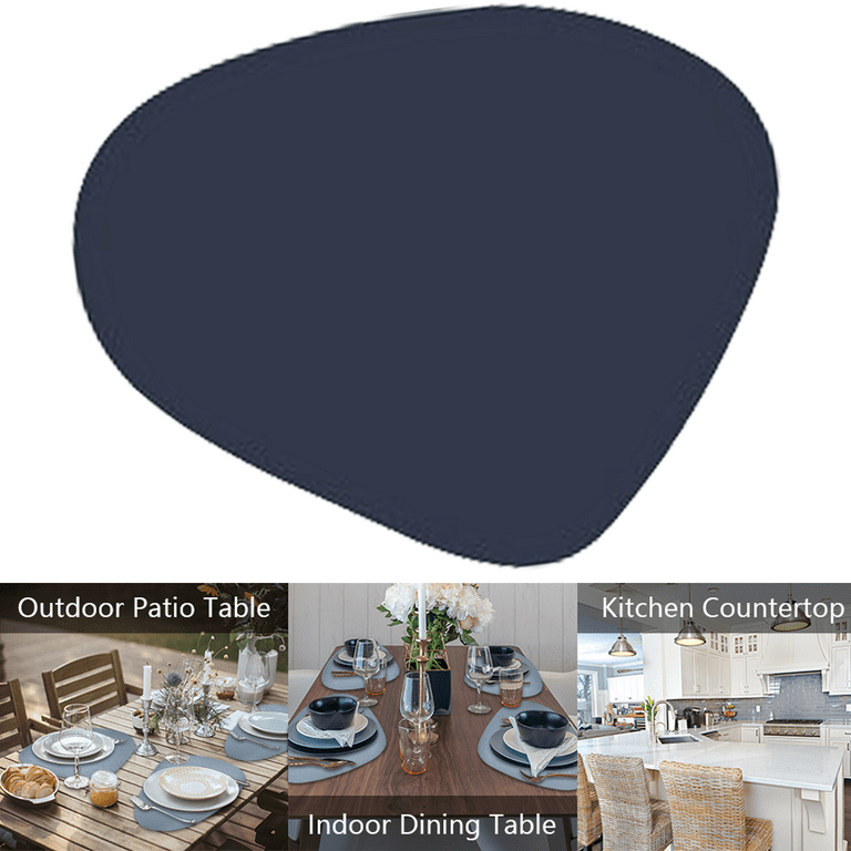 Placemats Set of 6 - Double-Sided Faux Leather Design Oval Placemats for  Dining Table Mats Heat Resistant Waterproof Wipeable Washable Non-Slip  Kitchen Table Placemats (Set of 6, Grey) 