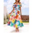 thumbnail image 3 of Vestido largo ZESICA 2025 con estampado floral casual de verano para mujer, 3 of 7
