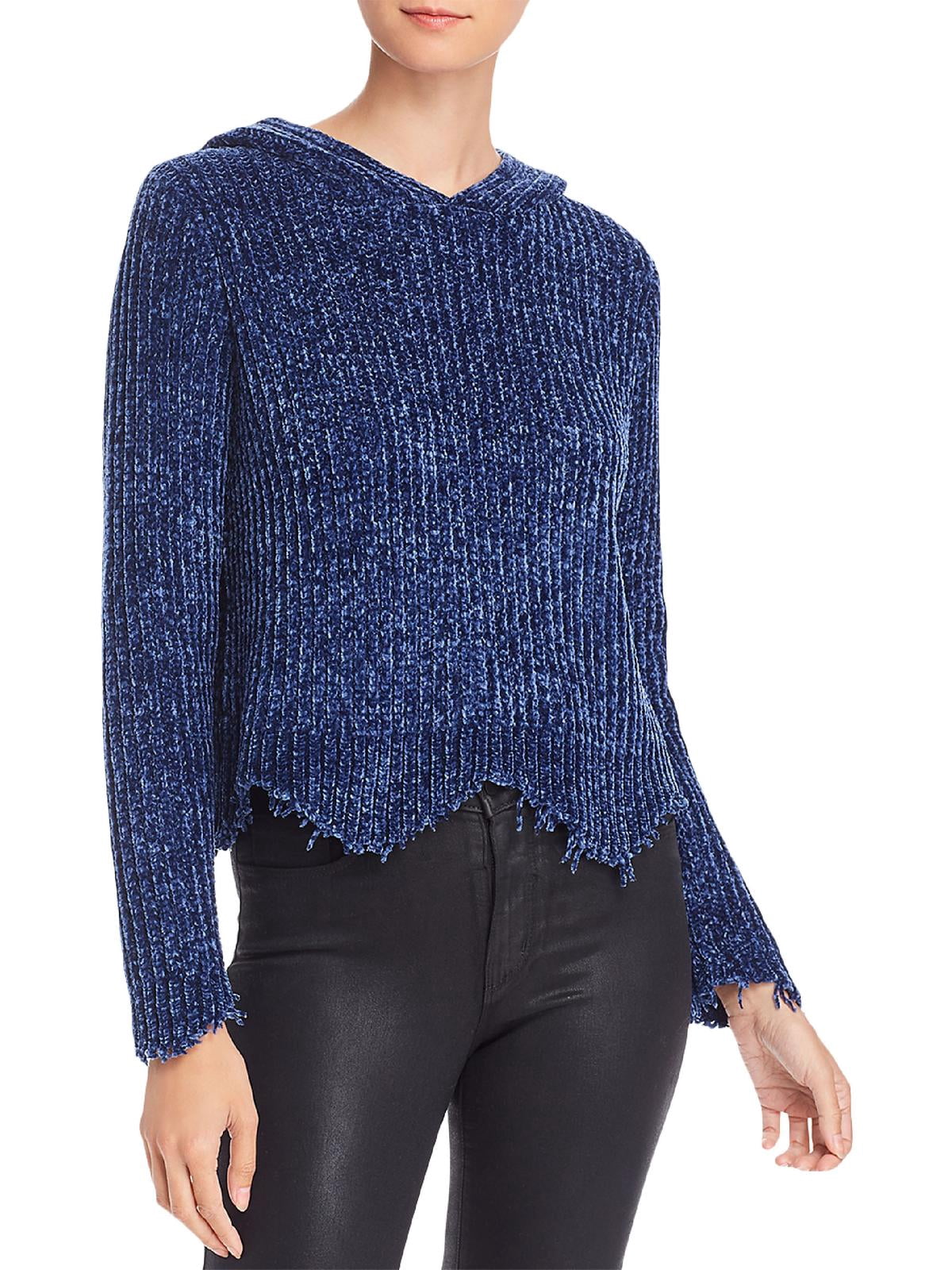 Aqua Womens Chenille Raw Hem Hooded 