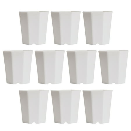Hemoton 10 Pcs Simple Versatile Octagonal Pot Succulent Plant Pot Imitation Ceramic Small Flower Pot for Living Room Balcony (White)