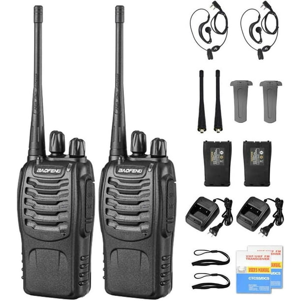 Radios de Comunicación Inalámbricos, BaoFeng Walkie Talkie 888s Recargable de Largo Alcance a Prueba de Lluvia, Altavoces con Micrófono, Intercomunicador Remoto para Uso Laboral