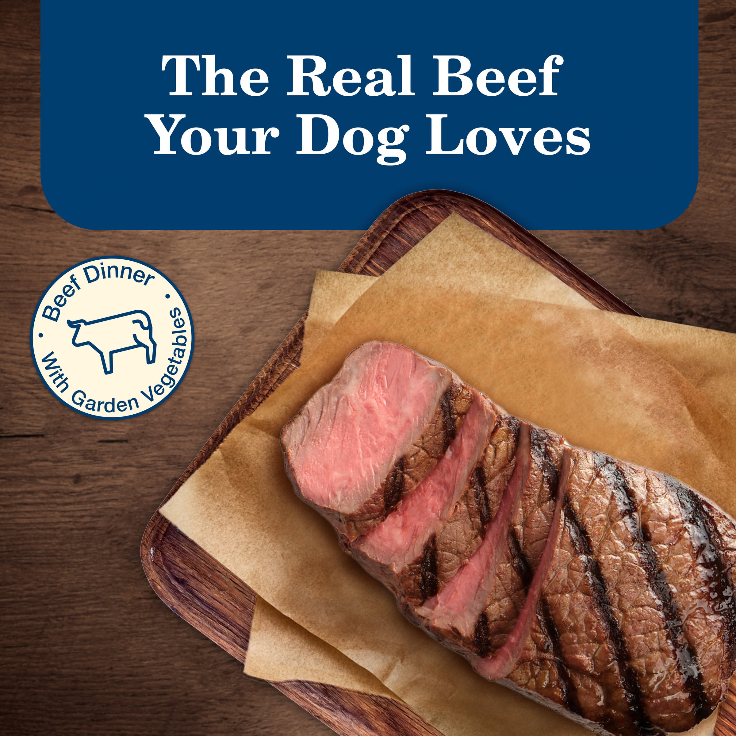 (24 pack) Blue Buffalo Homestyle Recipe Beef Dinner Wet Dog Food for Senior Dogs, 12.5-oz. Can