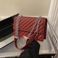 thumbnail image 5 of Nuevo bolso pequeño de cuero artificial para tiempo libre para ir al trabajo, bolso de hombro popular con cadena minimalista para mujer, 5 of 5