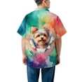 thumbnail image 5 of Funny Watercolor Adorable Yorkshire Terrier Peeking Through Torn Paper Effect Hawaiian Shirt Breathable Summer Unisex Merch Yorkie Dog Lover Gifts - 00026, 5 of 6