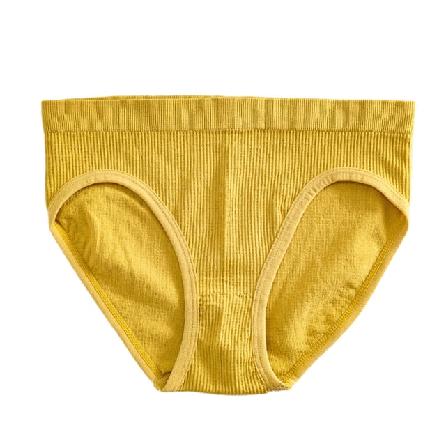 Clearance Sale 2025 Plus Size Intimates for Women for casual, Women Mid Waist Solid Color Ribbed Cotton File Sexy Breathable Seamless Briefs Panties, Comfortable underwear for women