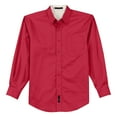 thumbnail image 5 of Mens Tall Long Sleeve Cotton/Polyester Easy Care Shirt Red/ Light Stone 2X-Large Tall, 5 of 6