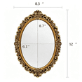 thumbnail image 5 of XIBUFE Oval Smallest Wall Mirror Resin Frame Size：12 X 8.3 " Mirror Vintage Hanging Mirrors for Bedroom Living-Room Dresser Decor Small Mirror for Wall Gold, 5 of 6