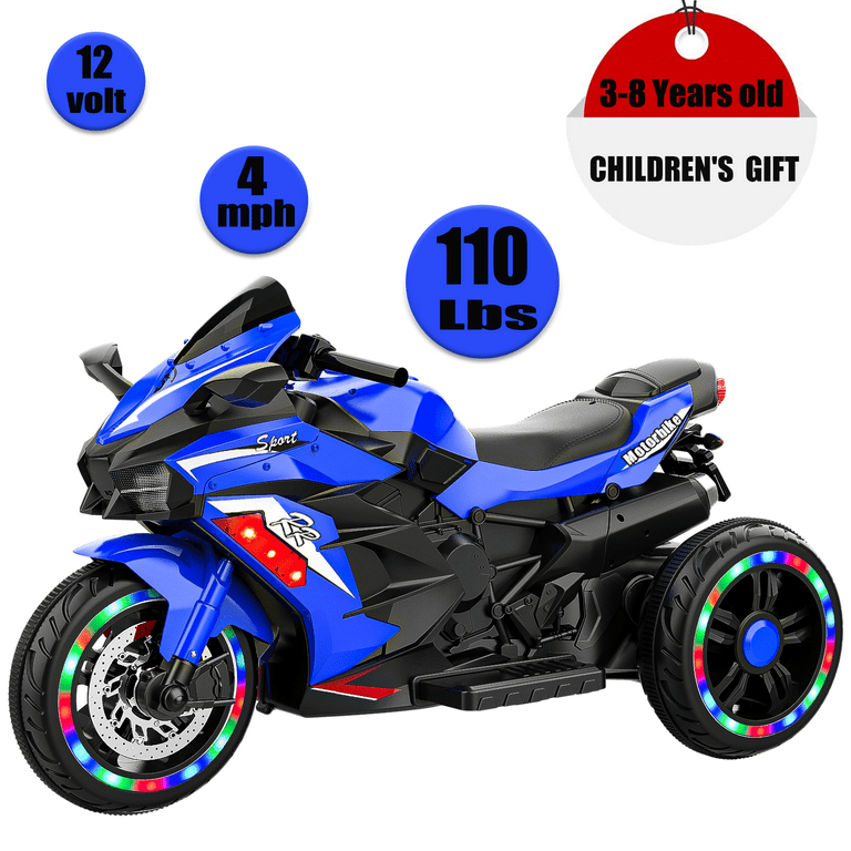 NH☆３kids Costway 3-Wheel Kids Ride On Motorcycle, 6V Battery Powered