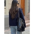 thumbnail image 4 of PUWEI Women's Casual Cropped Peacoat Wool Blend Single-Breasted Fall Winter Short Jacket Outwear, 4 of 7
