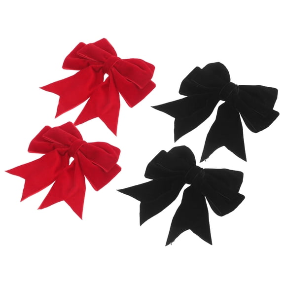 OFFIGAM 4Pcs Assorted Color Hair Barrettes Small Red Bows for Toddlers and Teens with Chic Stylish Design