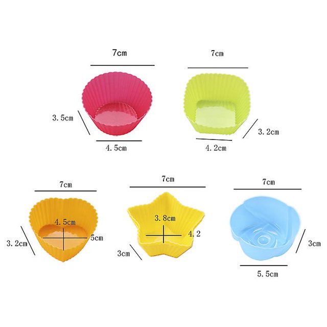 Revestimientos de silicona para magdalenas de 20 piezas, tazas de silicona reutilizables para hornear, revestimientos antiadherentes para magdalenas, Color aleatorio