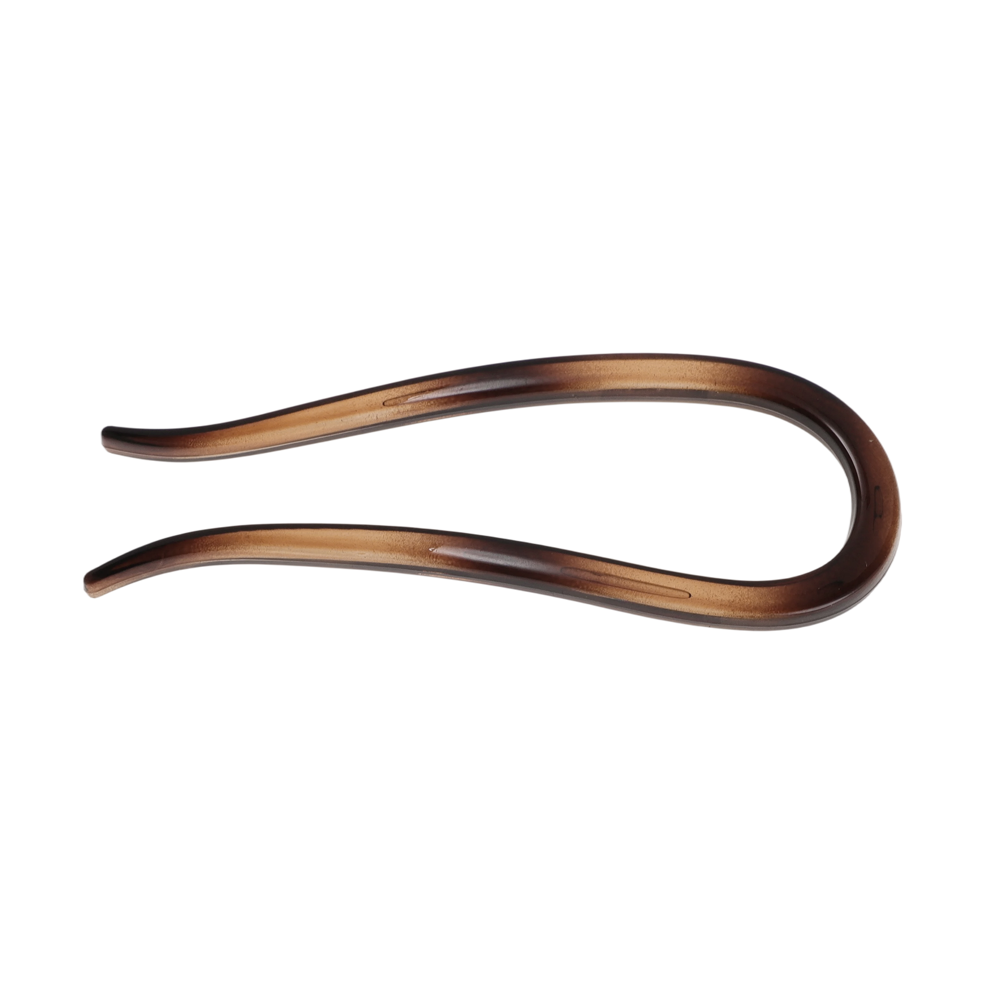 Unique Bargains U-shaped Hair Pin 4.33"x1.57" 1 Pc Dark Brown, Transparent Brown