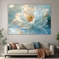 thumbnail image 6 of Mudket White Peony Flower on Water Canvas Wall Art, Framed Floral Print, Ready to Hang Wall Decor for Living Room Bedroom Bathroom, Serene Elegant Artwork - 12"L x 8"W, 6 of 10