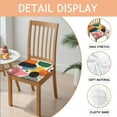thumbnail image 2 of Boho Abstract Art Seat Covers for Dining Room Chairs Set Of 4,Stretch Printed Washable Chair Seat Cover with Elastic Ties and Button,Removable Waterproof Couch Cushion Covers, 2 of 6