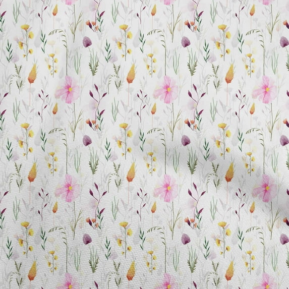 oneOone Cotton Poplin Twill Yellow Fabric Watercolor Floral Sewing Craft Projects Fabric Prints By Yard 56 Inch Wide-aA